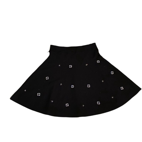 Carmen Marc Valvo Jewel Swing A-line Skater Sweater Knit Skirt Size XL Black‎ - Picture 1 of 7